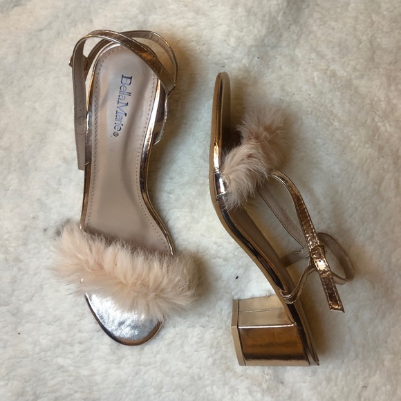 Rose Gold Block Heels with light Pink!! - Picture 2 of 6